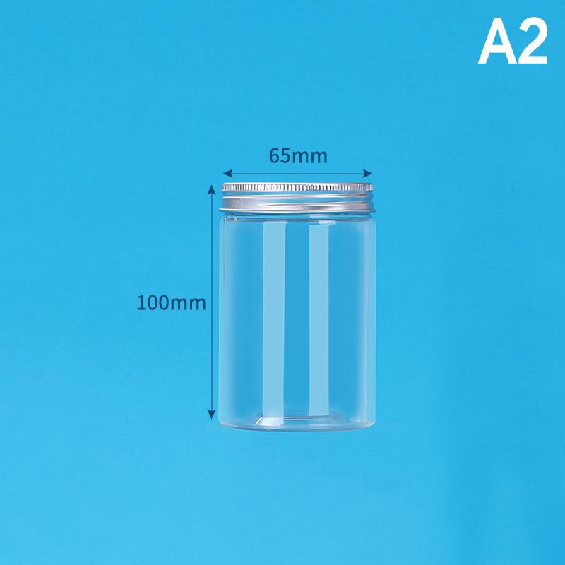 Aluminum Packing Bottle Pet Clear Empty Seal Bottle Circular Bucket Storage Biscuit Jar Food Grade Sealed Cans Tank Container