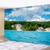 Art Deco Blanket Curtain Bedroom Living Room Decoration Lake Water Blue Sky Sunset Scenery Wall Hanging Tapestry