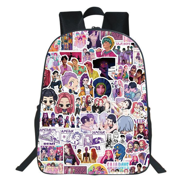 Demon Hunters Student & Kids 40CM Backpack - KPop Huntress Twin Shoulder Bag CLE