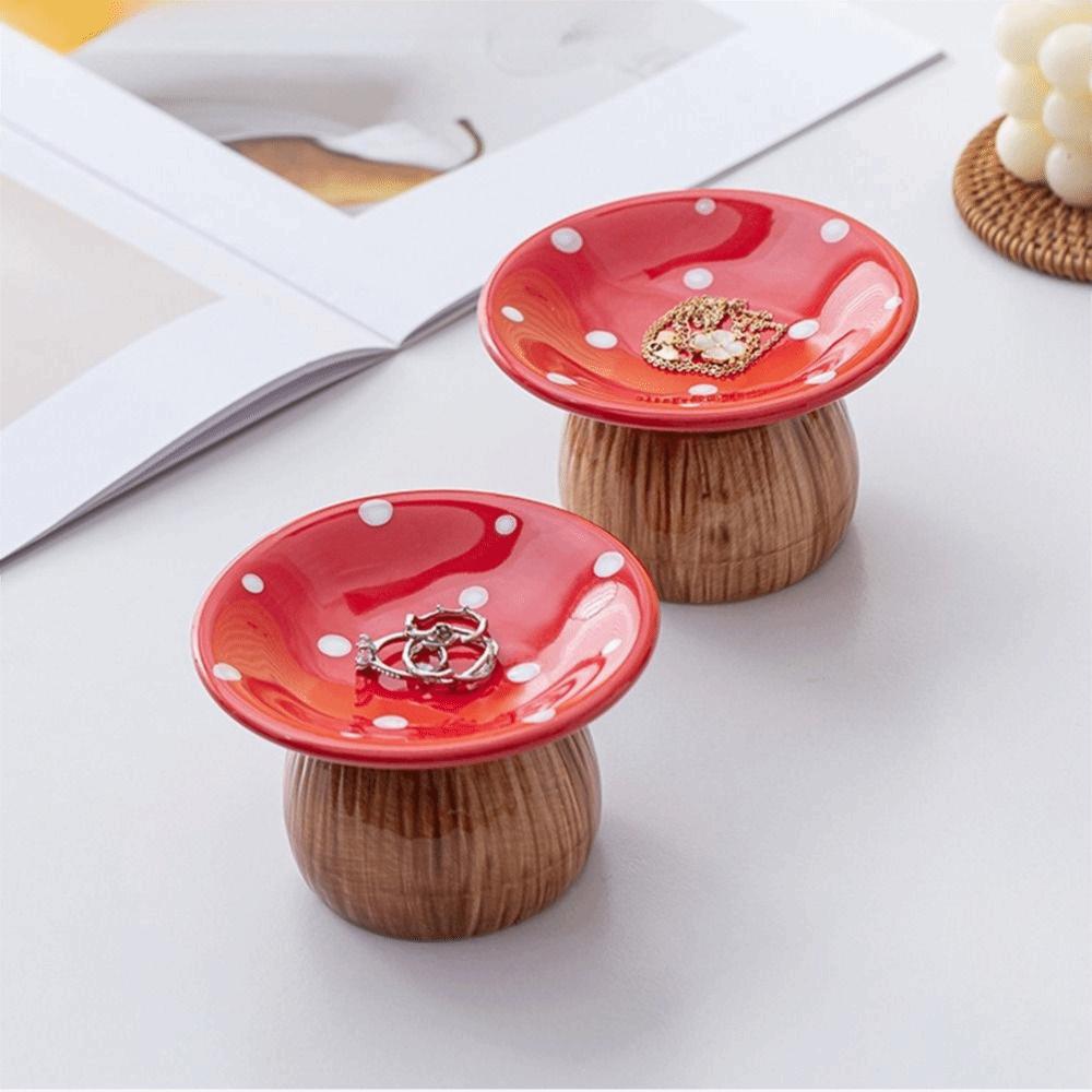 Mushroom Shape Ceramic Key Catchall Decorative Trinket Dish Entrance Ornaments  Interior Decor
