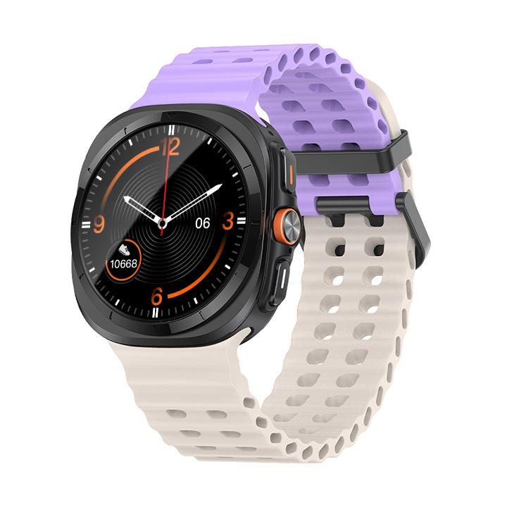 Морской ремешок для Samsung Galaxy Watch ultra Ремешок 47 мм Аксессуары Двухцветный Спортивный силиконовый Браслет Galaxy Watch 7 ultra Ремешки