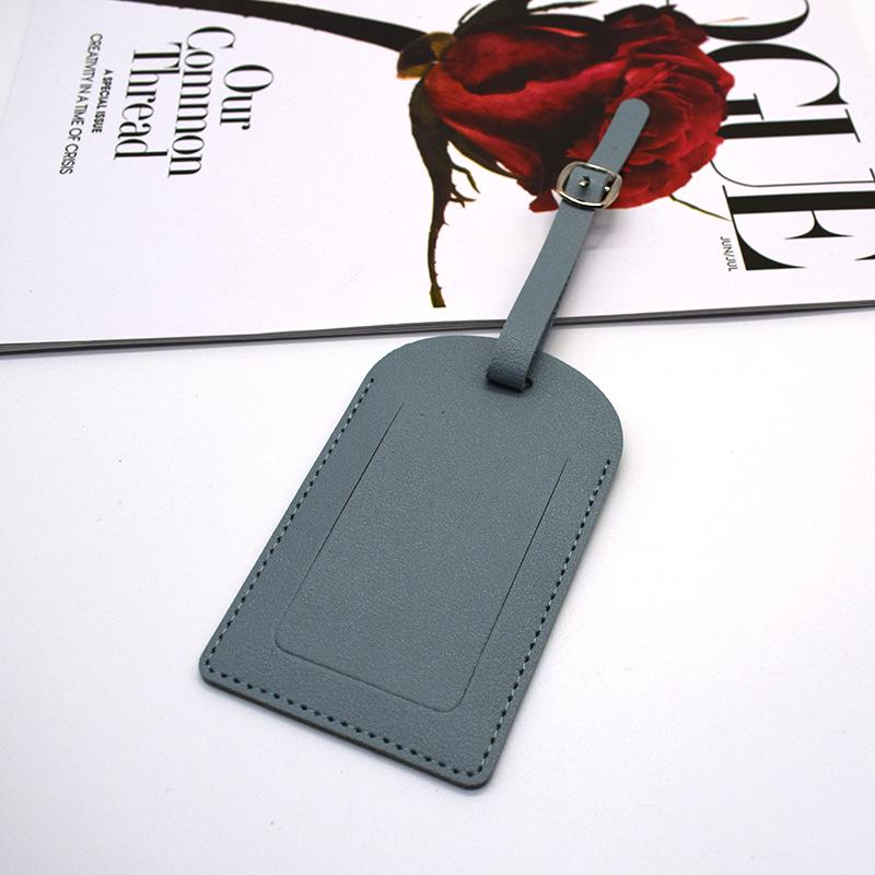 Настраиваемая багажная бирка из ПУ кожи с металлической пряжкой и фирменной бумагой