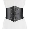 Solid Color Retro Elastic Women Corset Exquisite Fine Craftsmanship Faux Leather Lace-up Buckle Wide Belt Clothes Accessories