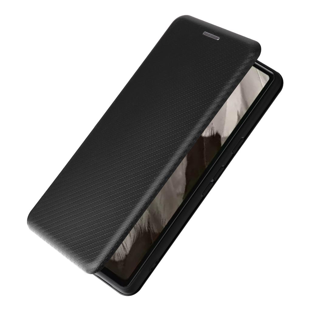 Для Google Pixel 7a Чехол для телефона с текстурой углеродного волокна, Слот для карт, ПУ кожа, Магнитная самовсасывающаяся подставка, Обложка