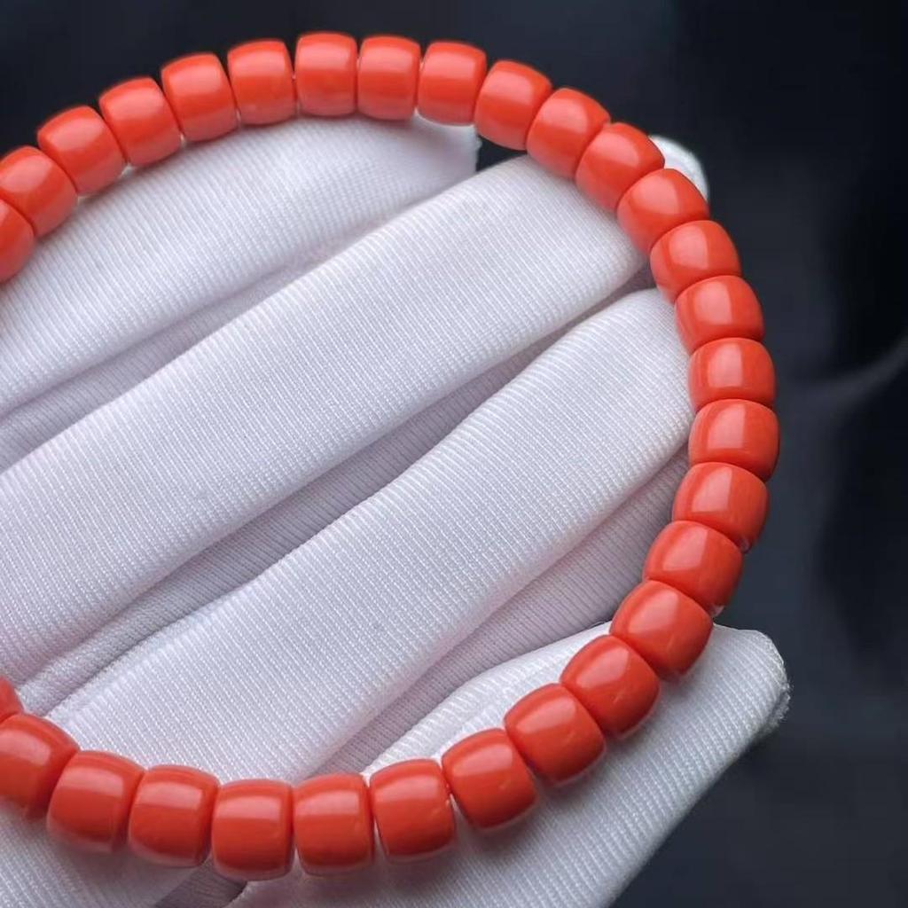 Браслет из однотонных бусин имитации коралла - Модный одинарный браслет для девочек