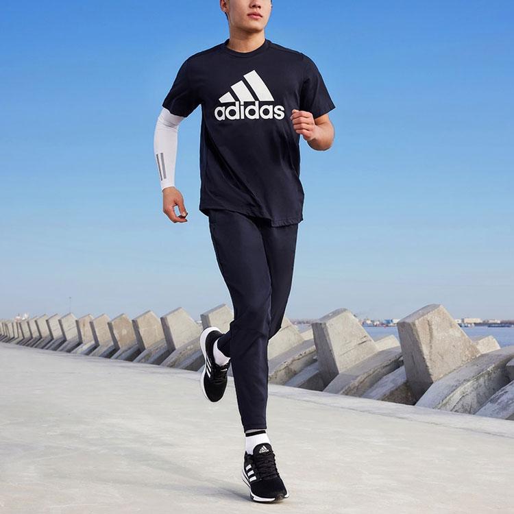 Adidas Aeroready Designed 2 Feelready Embroidered Logo Print Crew Neck T-Shirt Men Tops Legend-Ink-Blue H30255