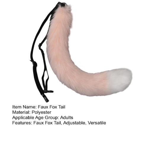 Регулируемый пояс из искусственного лисьего хвоста в японском стиле, искусственный кошачий хвост, пушистый хвост, хвост из искусственного меха, реквизит для косплея
