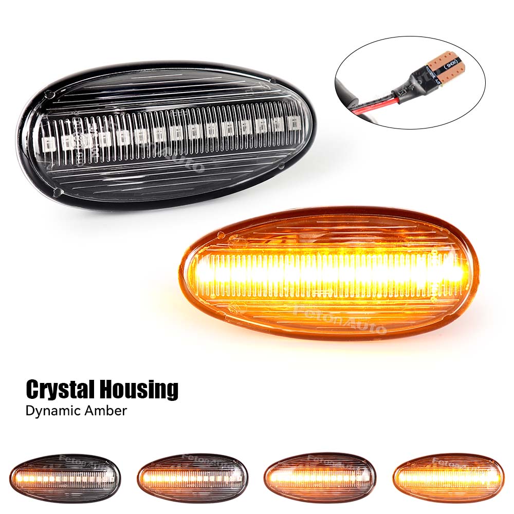 2Pcs Side Turn Signal Lamp LED Dynamic Turn Signal Light Side Marker Light for Mitsubishi Outlander Pajero Montero Lancer