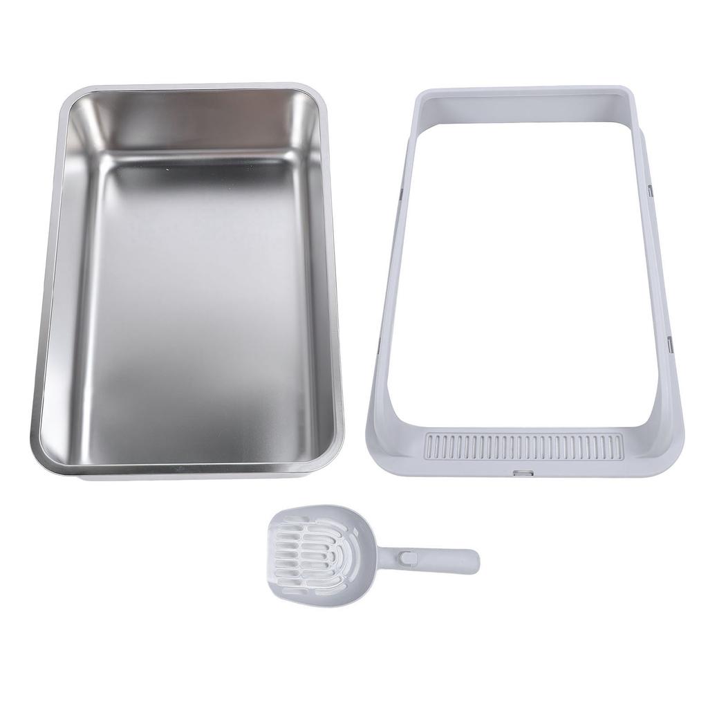 Кошачий туалет из нержавеющей стали, прочный, легко моется, не разбрызгивается, высокие борта, металлический кошачий туалет