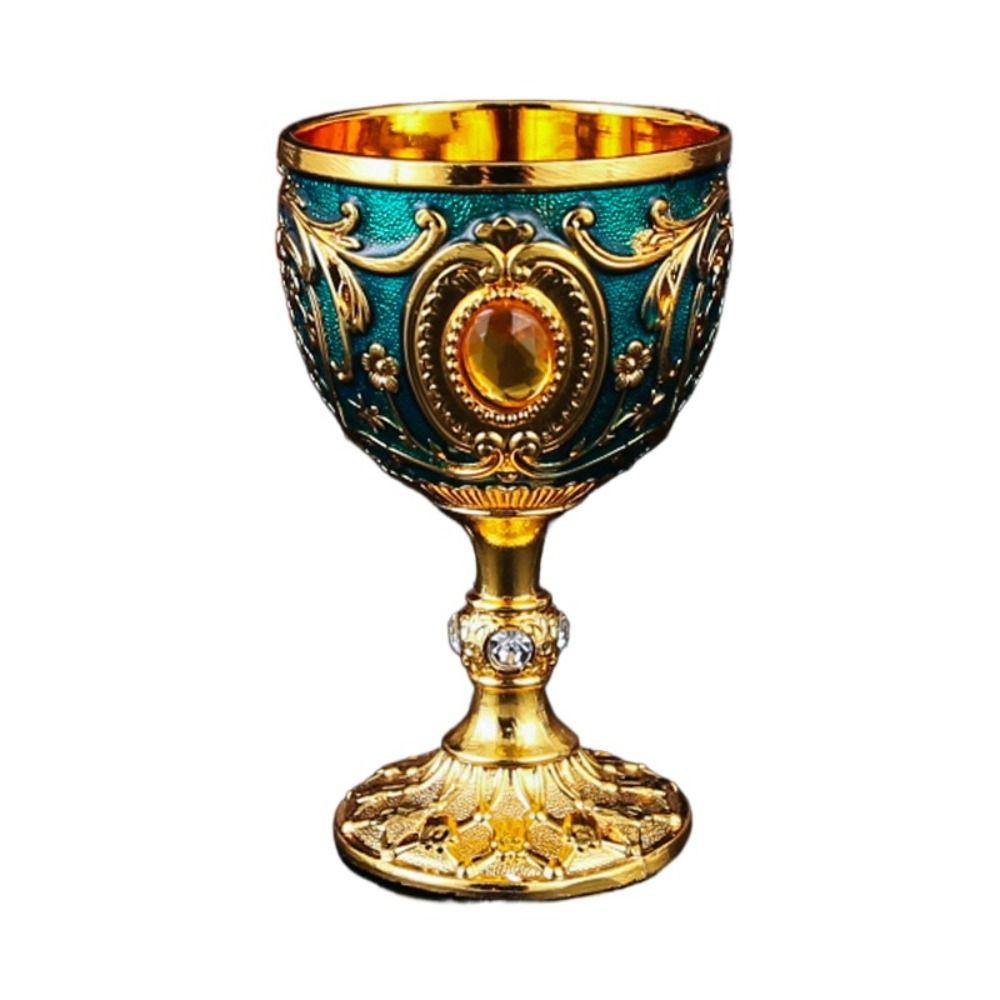 European Style Wine Glasses Embossed Chalice Decorative Goblet  Gift
