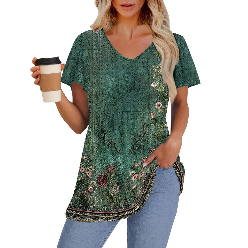 Женские летние топы, повседневные, с оборками, коротким рукавом, круглым вырезом, свободные, плиссированные футболки