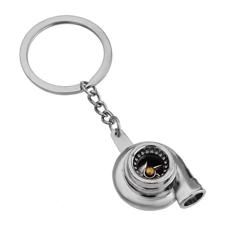 Car Auto Turbo Keychain Sleeve Spinning Turbine Turbocharger Key Chains Keyfob