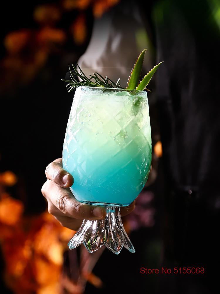440ml Pineapple Cocktail Glass Creative Bar Hotel Mixed Wine Cup Drinking Glassware Molecular Food Beverage Juice Fruit Teacup