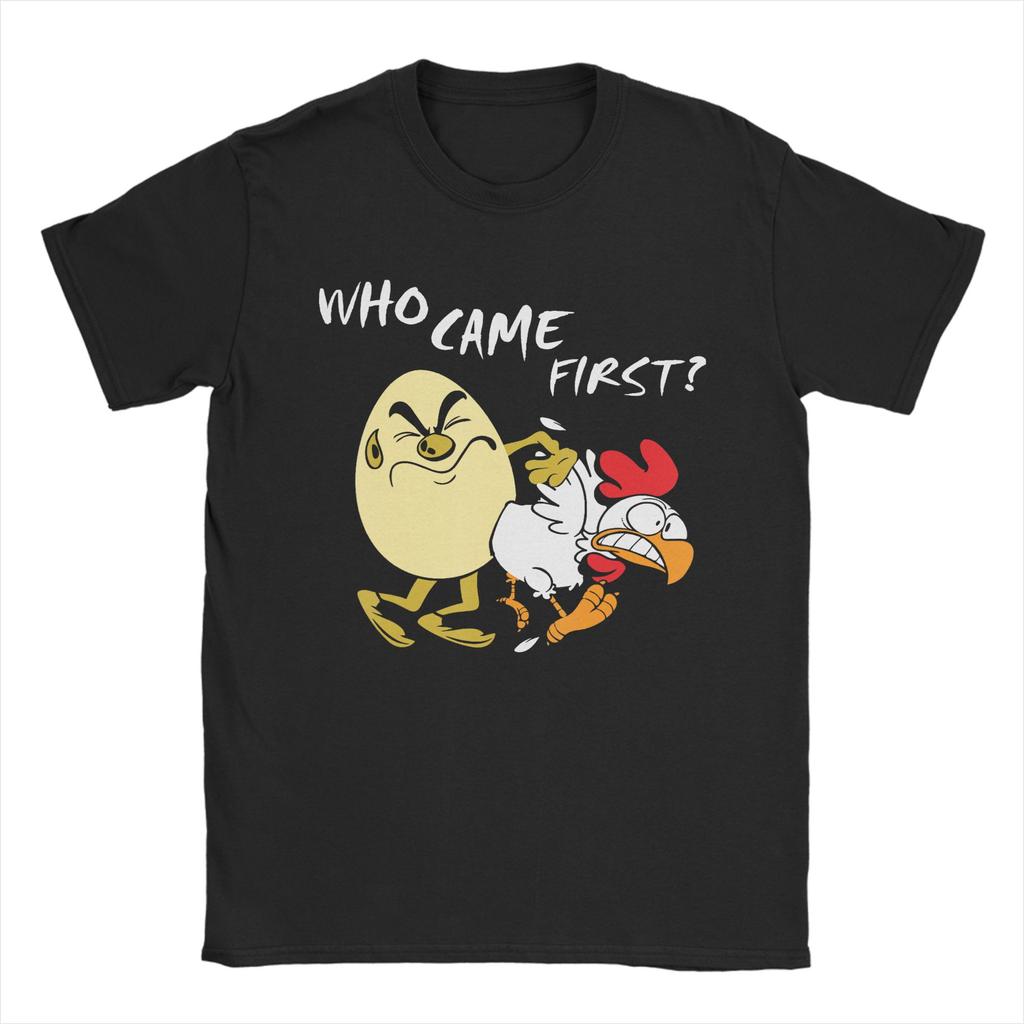 Who Came First The Chicken or The Egg Cotton TShirt For Unisex Summer TShirts Crew Neck Leisure Tees Big Size Hot Sale Tops