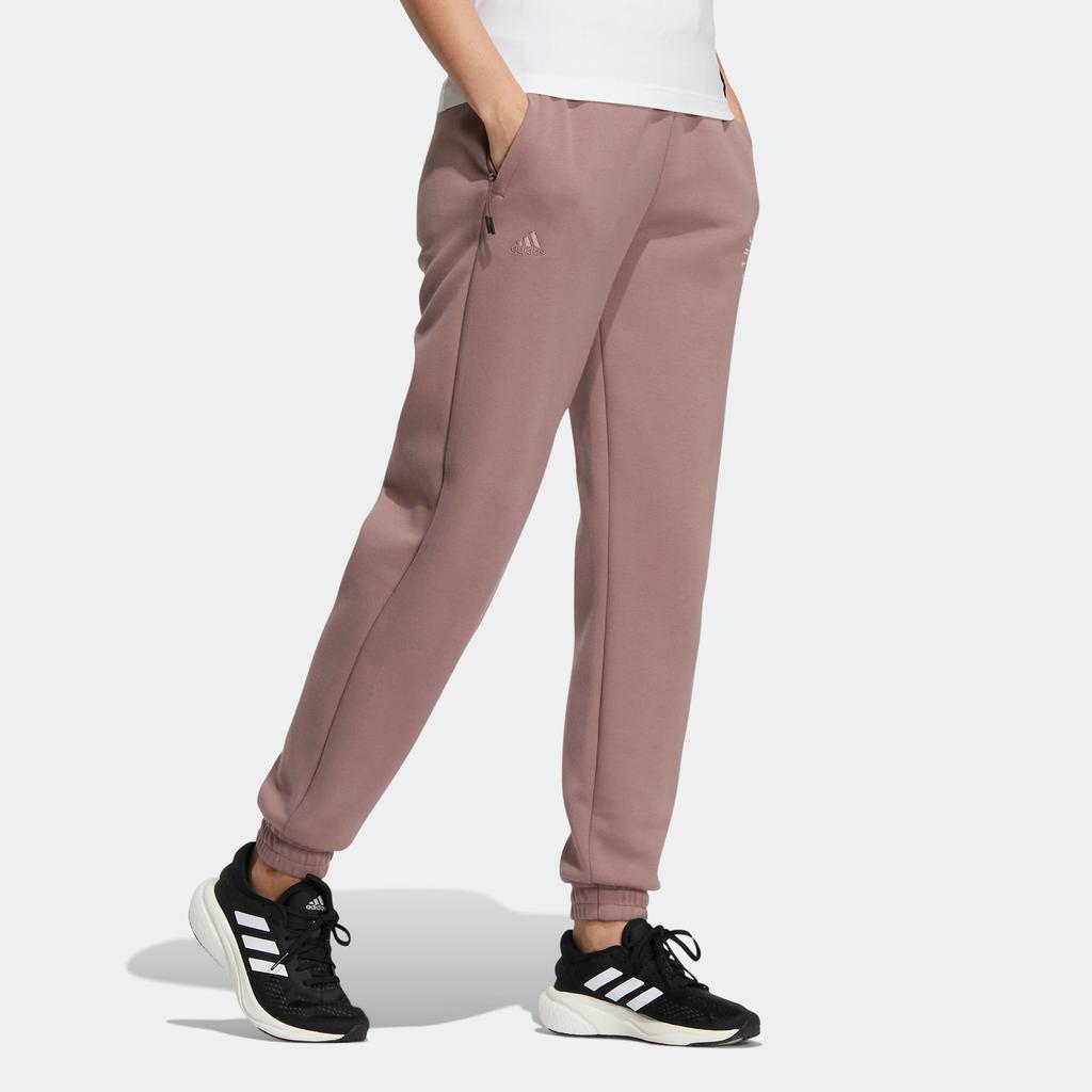 Adidas Спортивные брюки с однотонным логотипом и манжетами на завязках, женские плавки розового цвета HZ7065