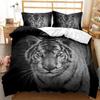 Tiger Duvet Cover Set Twin for Boys Men Wild Animal Printed Bedding Set Animal Polyester Comforter Cover Double Queen King Size