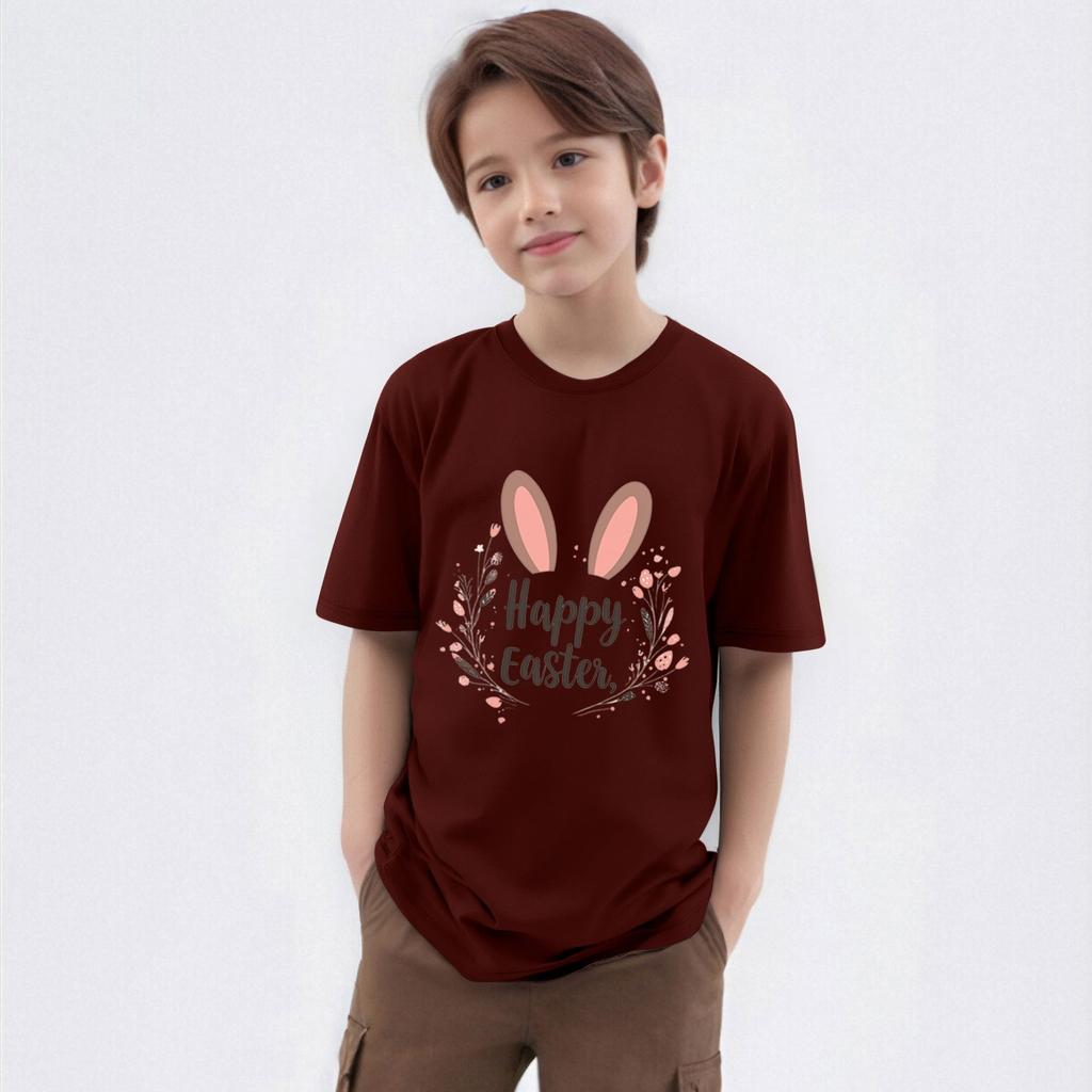 Children's Printed Round Neck Short-sleeved T-shirt Top