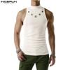 Summer Men Sleeveless Tank Casual Hollow Out Tops