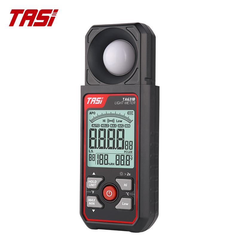 TASI TA631B High-Precision Digital Lux Meter Lux/FC Conversion Max Display 999999 1 Year Warranty IP65 Protection 0.1Lux