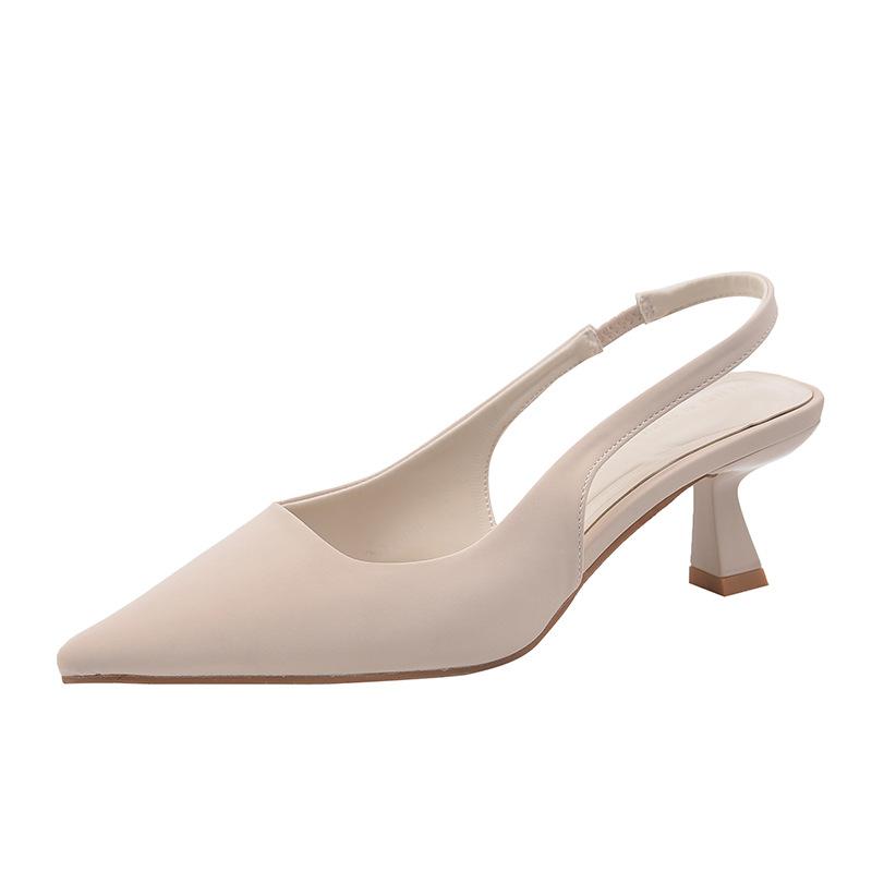 Черные туфли на высоком каблуке женские весенние новые маленькие французские одинарные туфли с юбкой остроносые босоножки-стилет