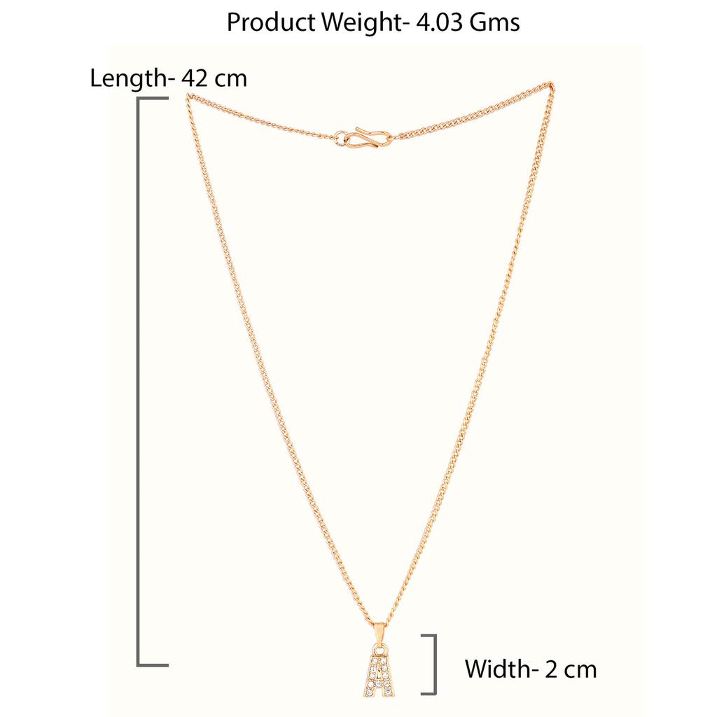 Женский кулон Estele Rosegold Splendid среднего размера с буквой «А» и австрийскими кристаллами