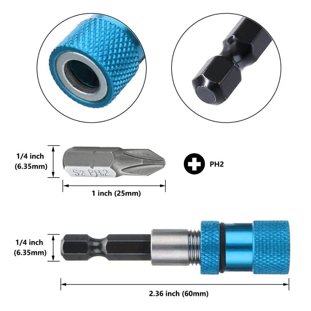 3PCS / 1PCS Phillips PH2 Screwdriver Bit Holder Hex Shank Bit Extension Electric Drill Use
