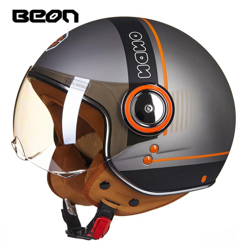 BEON Мотоциклетный шлем Открытый шлем Casco Moto Шлем для электросамоката Сертифицирован DOT Ретро Винтажный шлем Мотоциклетный гоночный шлем Capacete