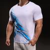 897861A Лето 2025 Повседневная Модная Спортивная Приталенная Эластичная Фитнес Футболка с Коротким Рукавом для Мужчин