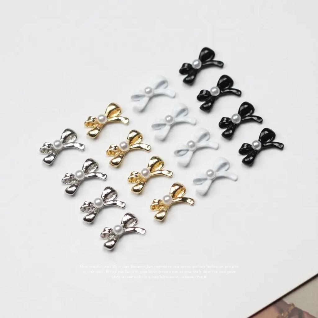 10 шт. Kawaii 3D бело-розовая балетная лента с бантом и бантом для девочек, сплав жемчуга, дизайн ногтей «сделай сам», аксессуары для ногтей, украшения, подвески