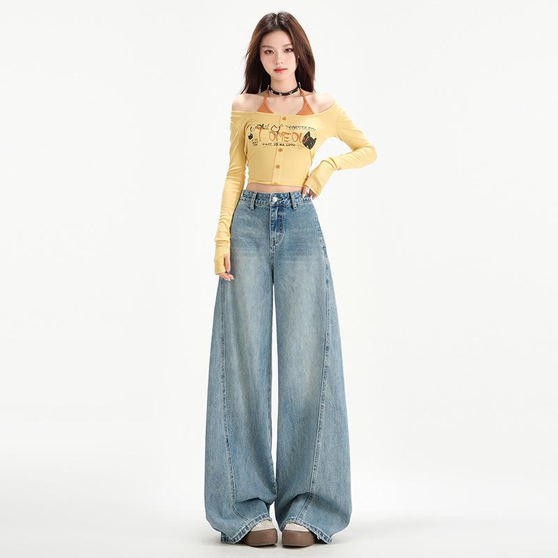 Светлые брюки Willow Scimitar для женщин, новые джинсы в американском стиле в стиле ретро с высокой талией, маленькие широкие брюки для женщин