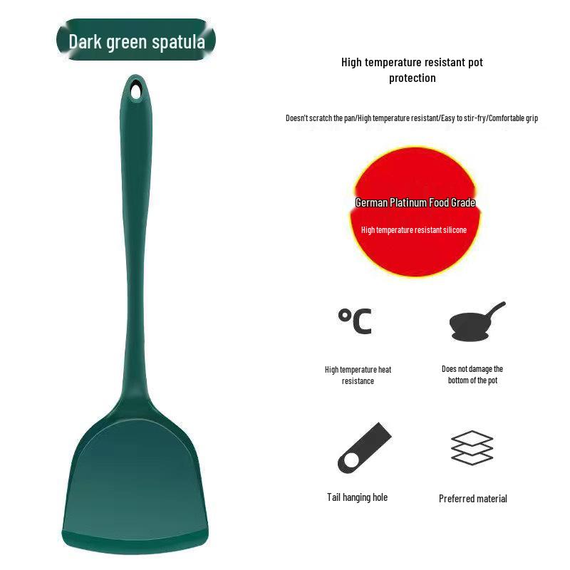 Heat-Resistant Silicone Spatula and Soup Ladle Set – Non-Stick, Food-Grade, Anti-Scald Kitchen Utensils
