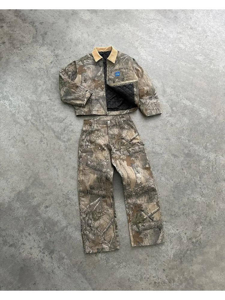 Camouflage Leaf Loose Pants Fashion Y2K New Harajuku Hip-hop Gothic Retro Couple Casual American Street Wear