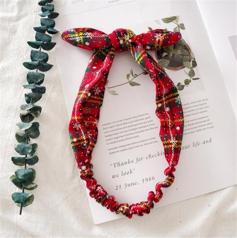 1 шт. Рождественские красные клетчатые эластичные резинки для волос со снежинками для женщин и девочек, повязка на голову, веревка для волос