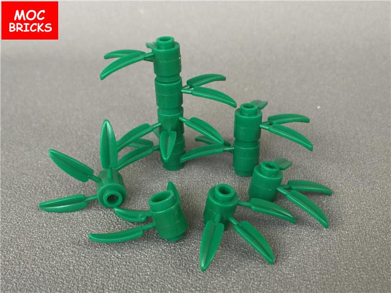 Нетоксичные 20 шт./лот Кубики Moc Растение Зеленый Бамбук Листья Дерева Для Цветов Совместимы с 30176 Конструктор Фигурка Игрушка Детские Игрушки Подарок