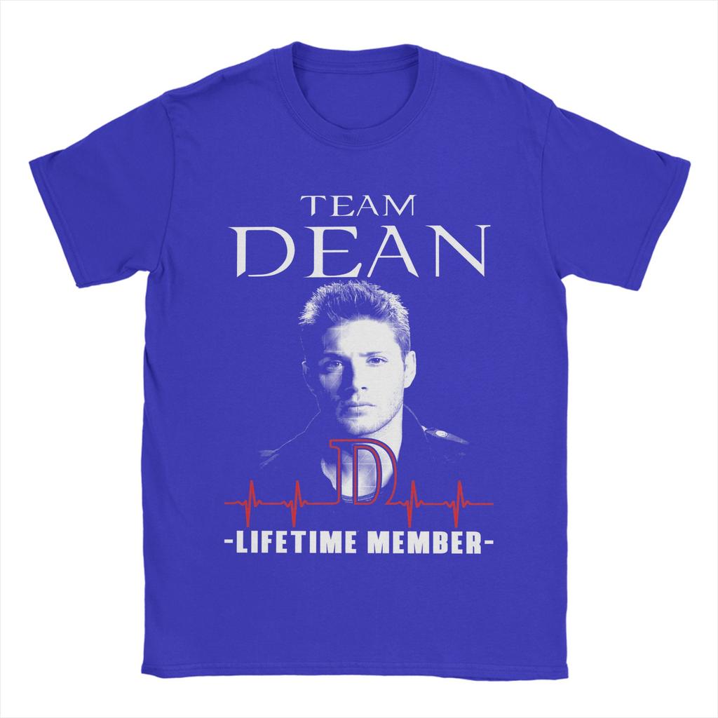 Мужские футболки Dean Winchester из сериала Сверхъестественное, член команды Dean Life Time, хлопковая одежда, футболки с коротким рукавом и круглым вырезом, печатная футболка