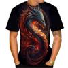 Dragon Floral 3D Print T-Shirts Men Fashion O-Neck Short Sleeve T Shirt Oversized Harajuku Y2k Tops Tees Men Clothing