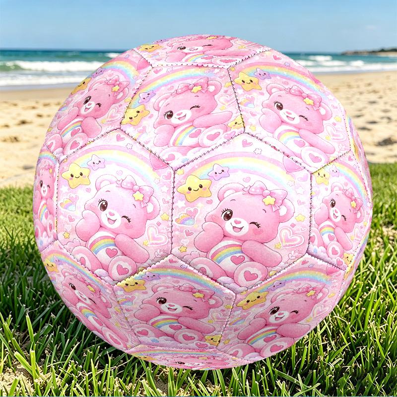 Care Bears Print Size 5 Soccer Ball, PU Wear Resistant Football for Match Training and Daily Practice, Birthday Gift for Soccer Fans