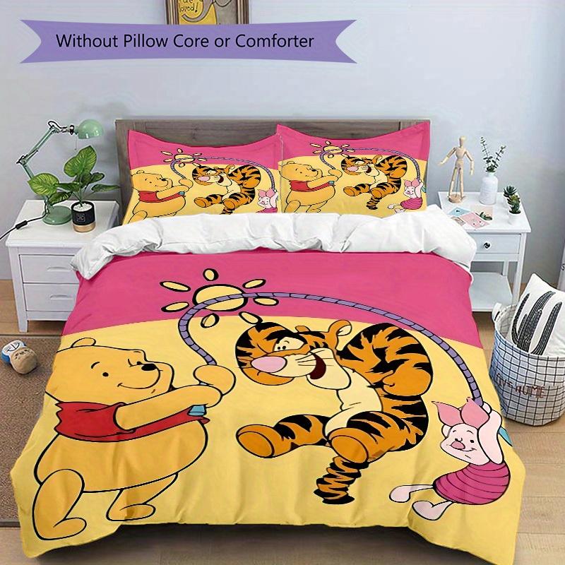 3pcs set Pooh Bear Tigger1pc of quilt cover+2pcs of pillowcase, no core, print bedding, All Seasons Bedroom Setting035