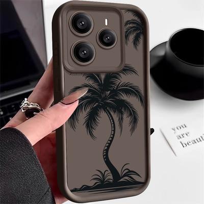 Для Xiaomi 14T Pro 13T Poco X7 F6 Pro X6 Redmi Note 14 15 13 Pro 12 11 Чехол для телефона Принт с кокосовыми пальмами Защита от падений Мягкий ТПУ Ударопрочный Матовый Бампер