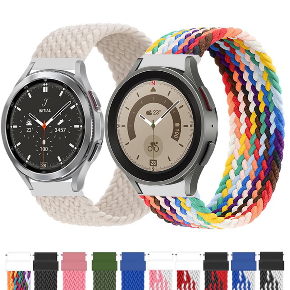 20 мм 22 мм ремешок для Samsung Galaxy watch 6 7 4 5 pro active 2 Gear S3 плетеный браслет solo loop ремешок Huawei watch GT 2 3