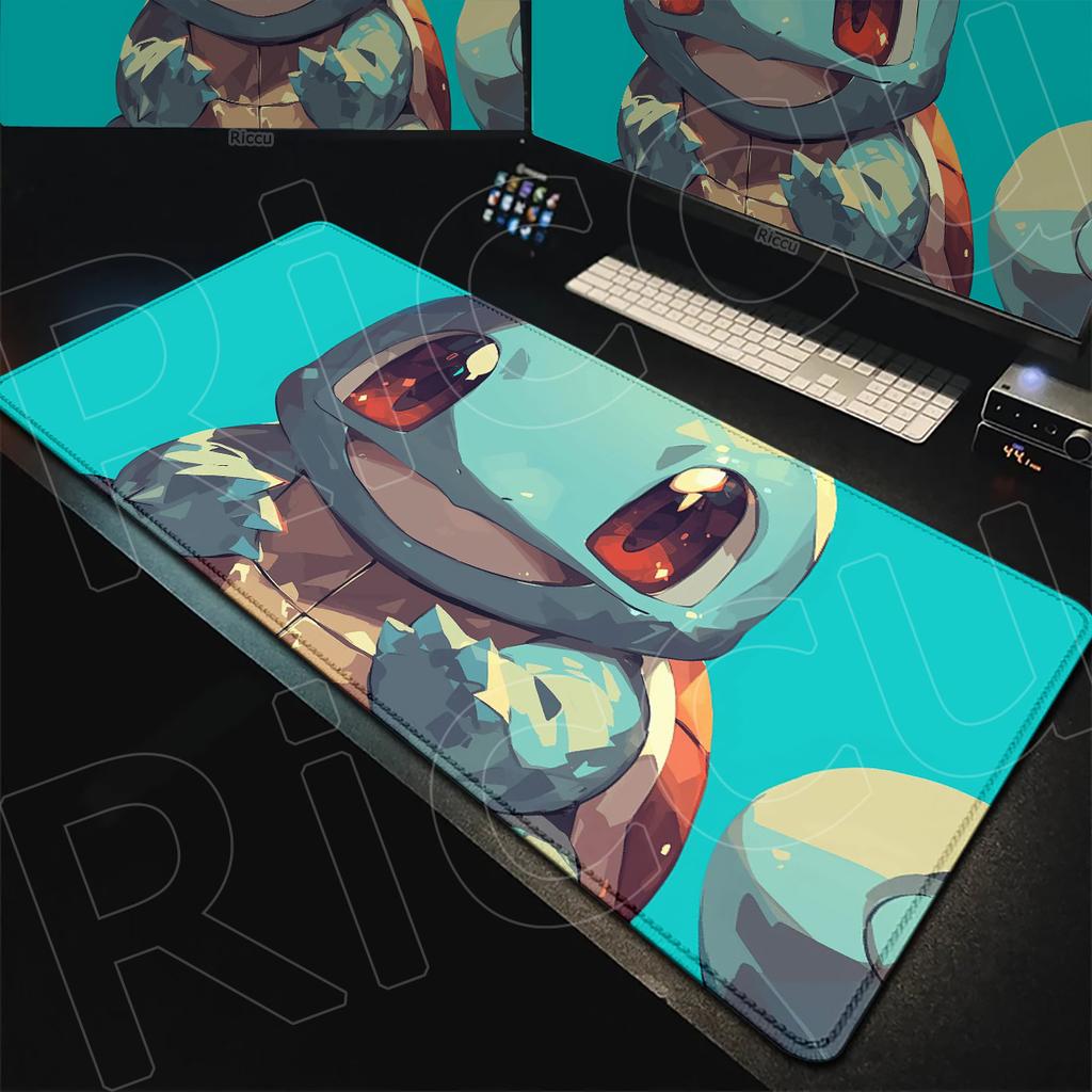 PPokemon Squirtle Computer Keyboard Mats Nonslip Desk Mouse Pad Rubber Anime Accessories xmm Washable Laptop Game Carpet