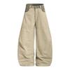 Mens Womens Cargo Pants Loose Fit Camo Patchwork Utility Trousers Streetwear Style Cotton