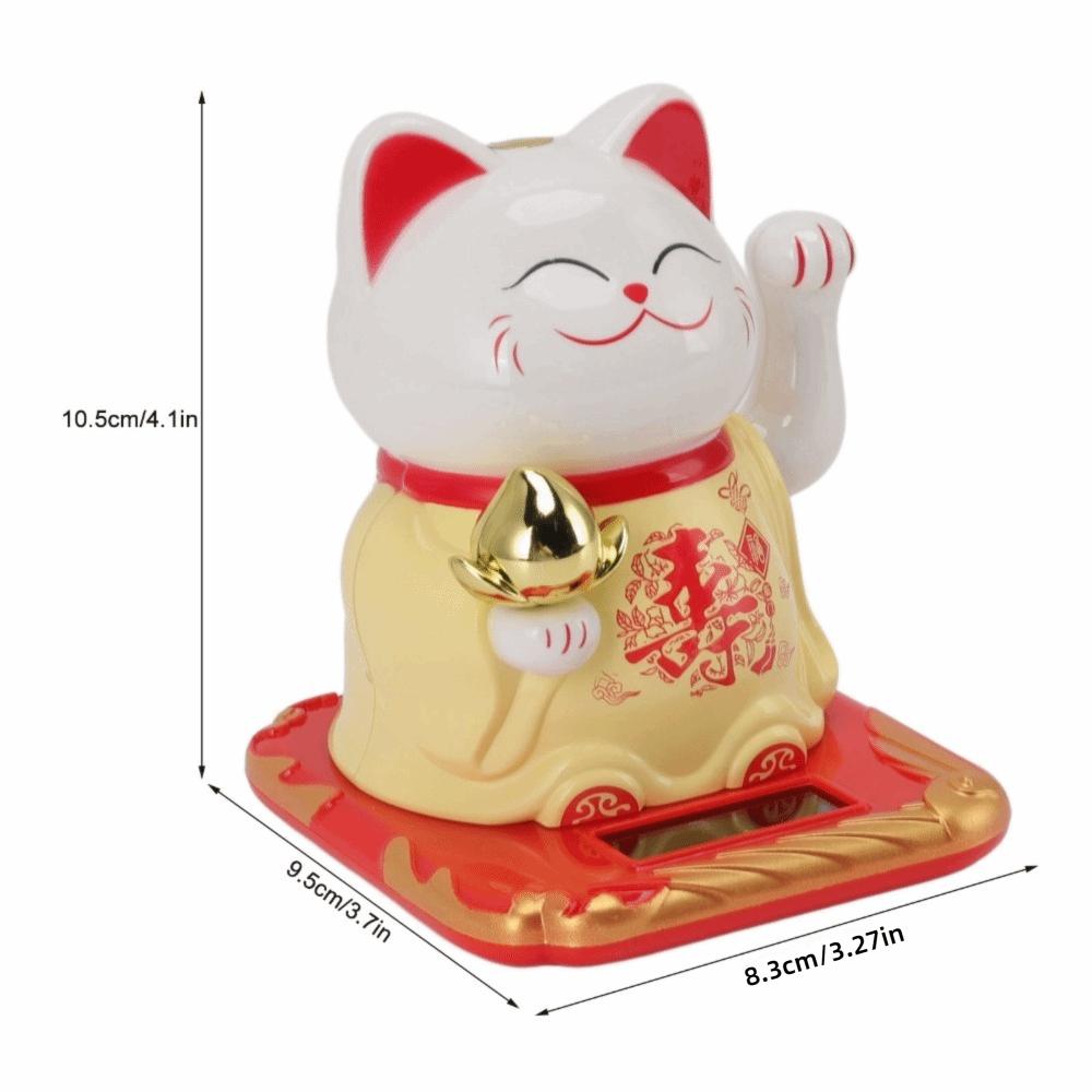 4.13x3.74x3.27in Solar Waving Lucky Cat Desktop Auspicious Decor Home & Corridor Display