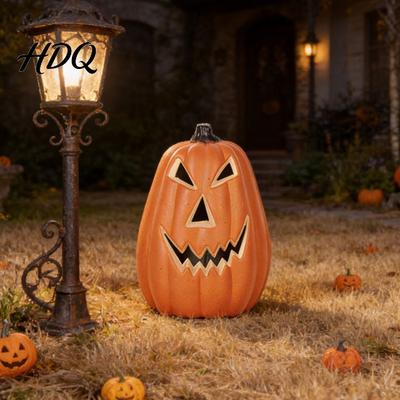Прочный Хэллоуинский Тыквенный Световой Декор, Жуткий Jack O Lantern Улыбающийся Орнамент для Витрины, Детский Фото Реквизит Вечеринка Ударопрочный