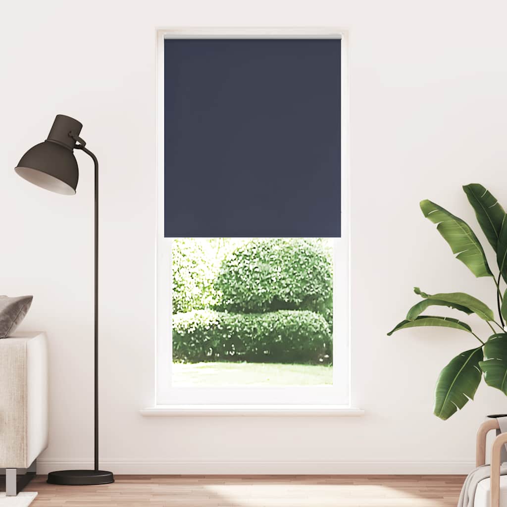 Blackout Roller Blind 84.4 x 230 cm Fabric Width 80 cm Navy Blue