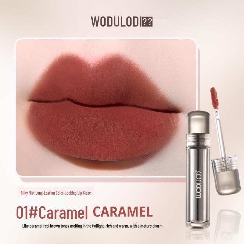 WODWOD Матовый блеск для губ с шелковистым эффектом: Стойкая, Водостойкая, Устойчивая к смазыванию, Осветляющая губная помада