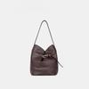 "Lock Lock" Bucket Bag Super Large Top Layer Cowhide Single Shoulder Underarm
