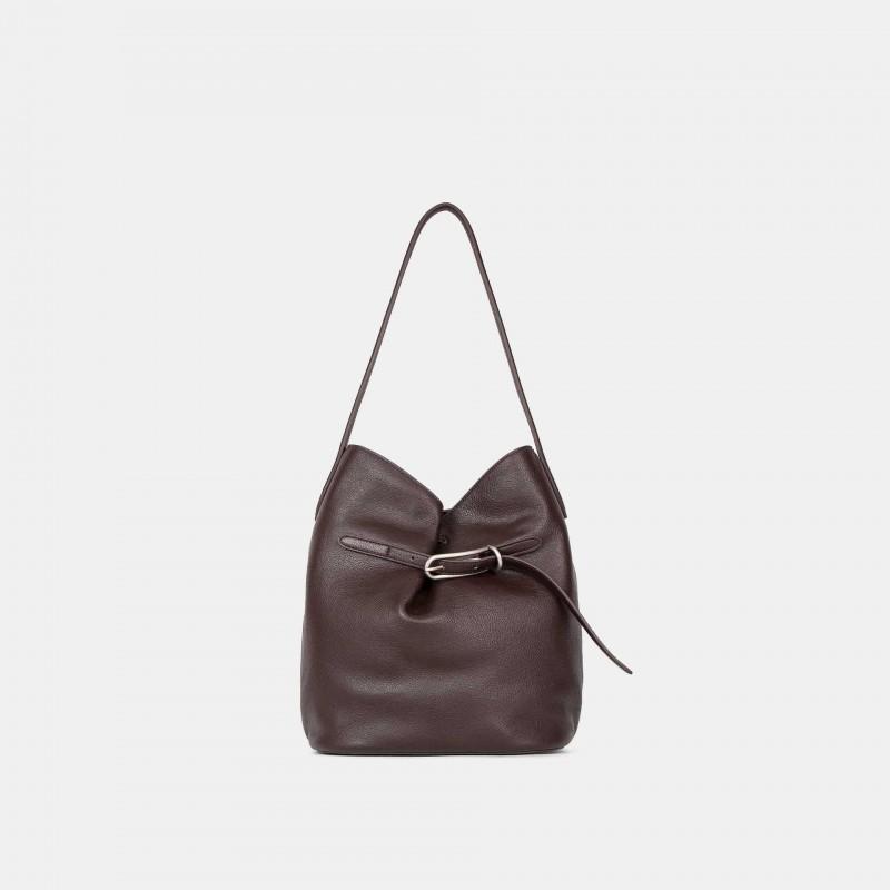 "Lock Lock" Bucket Bag Super Large Top Layer Cowhide Single Shoulder Underarm