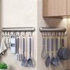 Black/Grey Rack Spoon Storage Hook Space Aluminum Utensils Storage Row Hook for Home