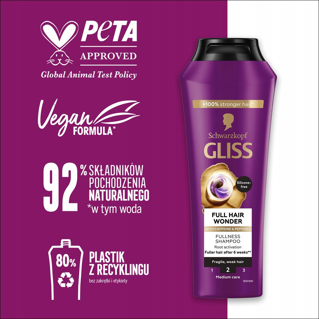 Schwarzkopf Gliss Full Hair Wonder Shampoo For Fine And Damaged Hair